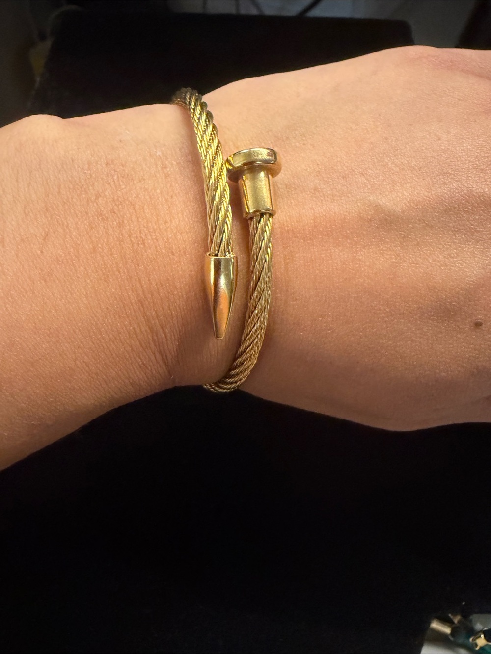 Adjustable Cable Nail Head Wrap Bracelet